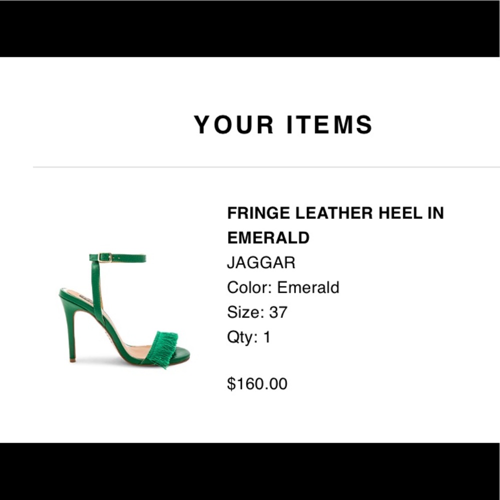 Emerald Fringe Leather Heel
